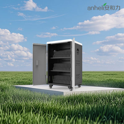 Carrinho de carregamento de tablets de 42 portas com ventiladores de alimentação e refrigeração AC