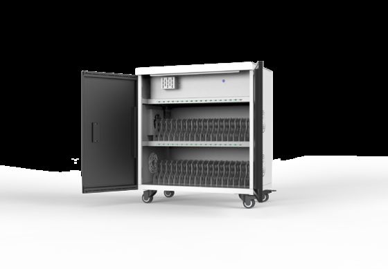 Carrinho de carregamento para tablets com 36 portas, 2 rodas com freio e saída 5V 2A para uso escolar