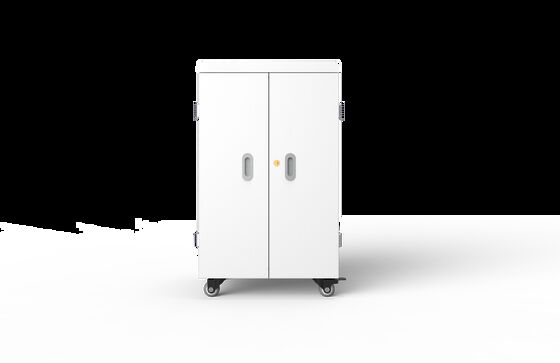 Cabine de carregamento de energia AC de 42 portas com construção de folha galvanizada e rodas médicas alemãs