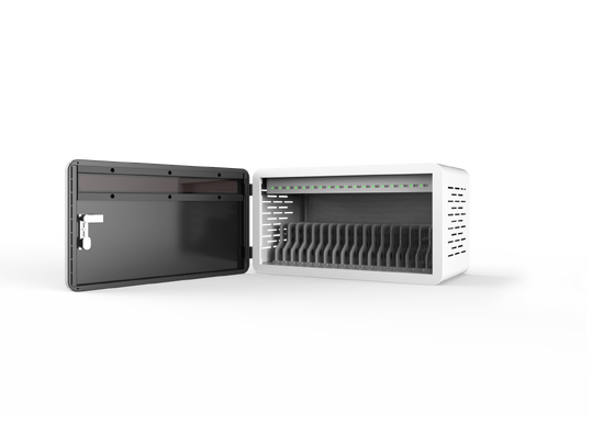 Gabinete de Carregamento USB com 18 Compartimentos, Sistema de Proteção de Segurança 8S e Construção em Chapa Galvanizada