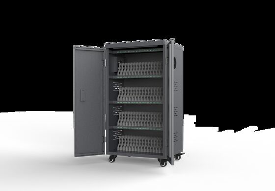 64 Portos de carregamento Carrinho de carregamento de tablets com sistema de proteção de segurança 8S e ventiladores de arrefecimento