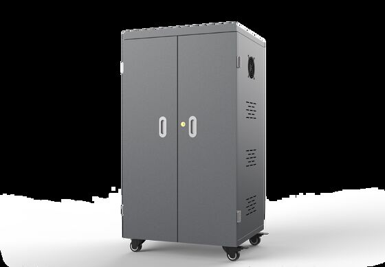 64 Portos de carregamento Carrinho de carregamento de tablets com sistema de proteção de segurança 8S e ventiladores de arrefecimento